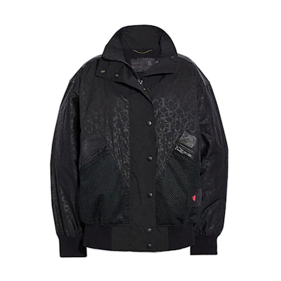 (Women) COACH Oversized Nylon Windbreaker Jacket Black SS21 3403-BLK