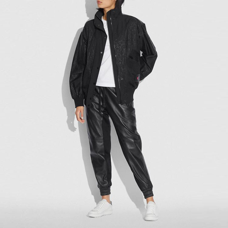 (Women) COACH Oversized Nylon Windbreaker Jacket Black SS21 3403-BLK 圖 3