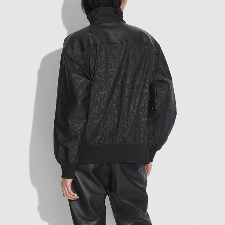 (Women) COACH Oversized Nylon Windbreaker Jacket Black SS21 3403-BLK 圖 4
