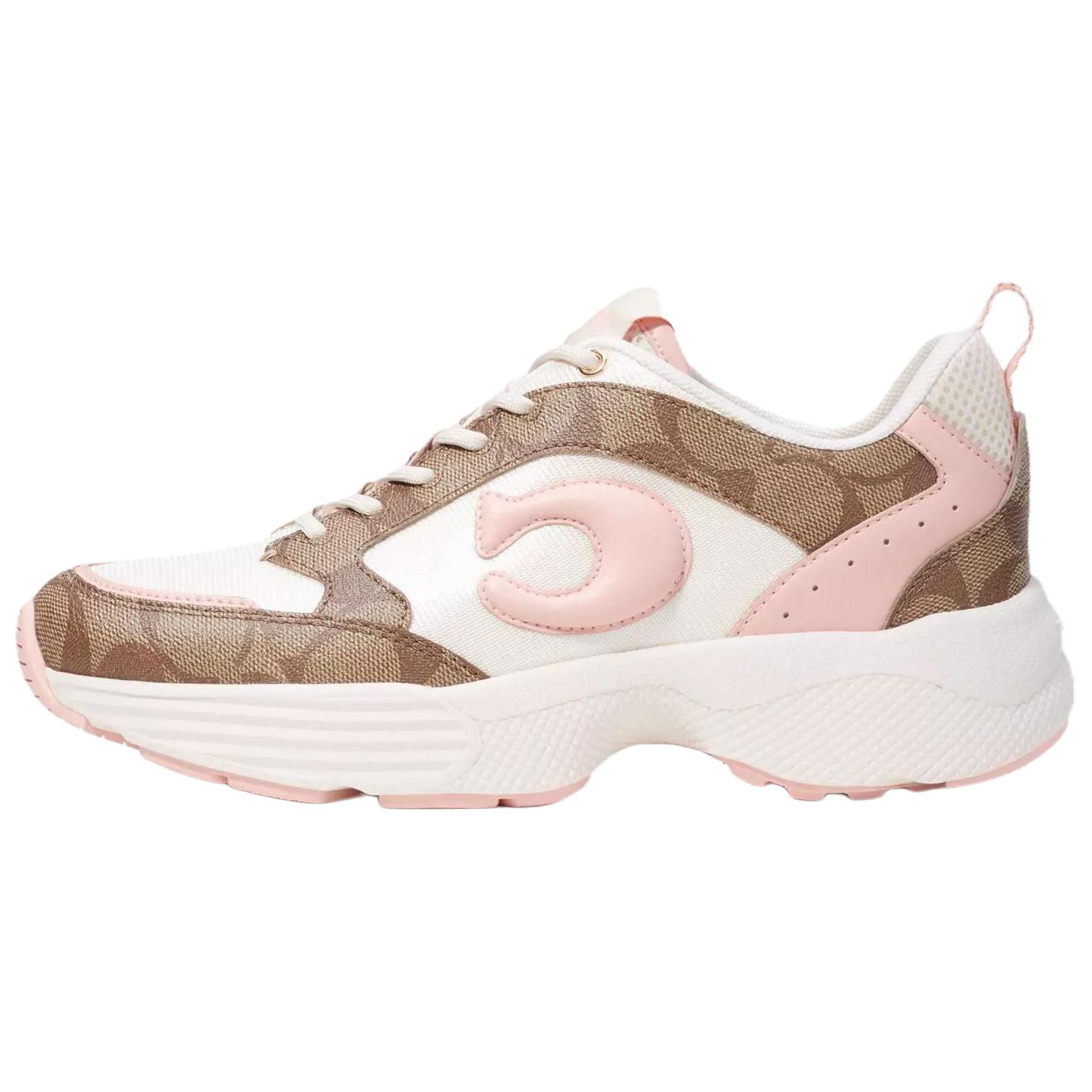 (Women) COACH Pink Low-Top Casual Lace-Up Sneakers CI071-UEW Shoes
