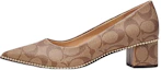 Buy (Women) Coach Pointed Toe Leather Slide 'Brown Block Heel' CI289_KHSD