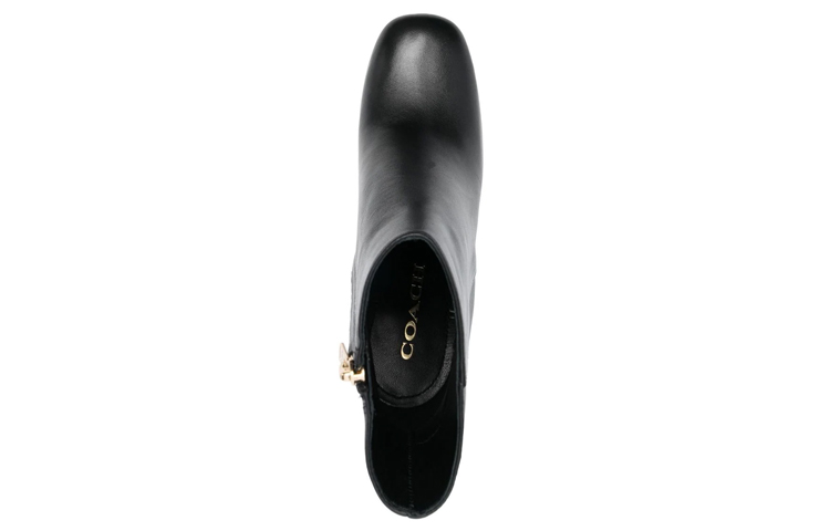 Lookbook (Women) Coach Polished Leather Platform High Heel Ankle Boots 'Black' CE300_BLK