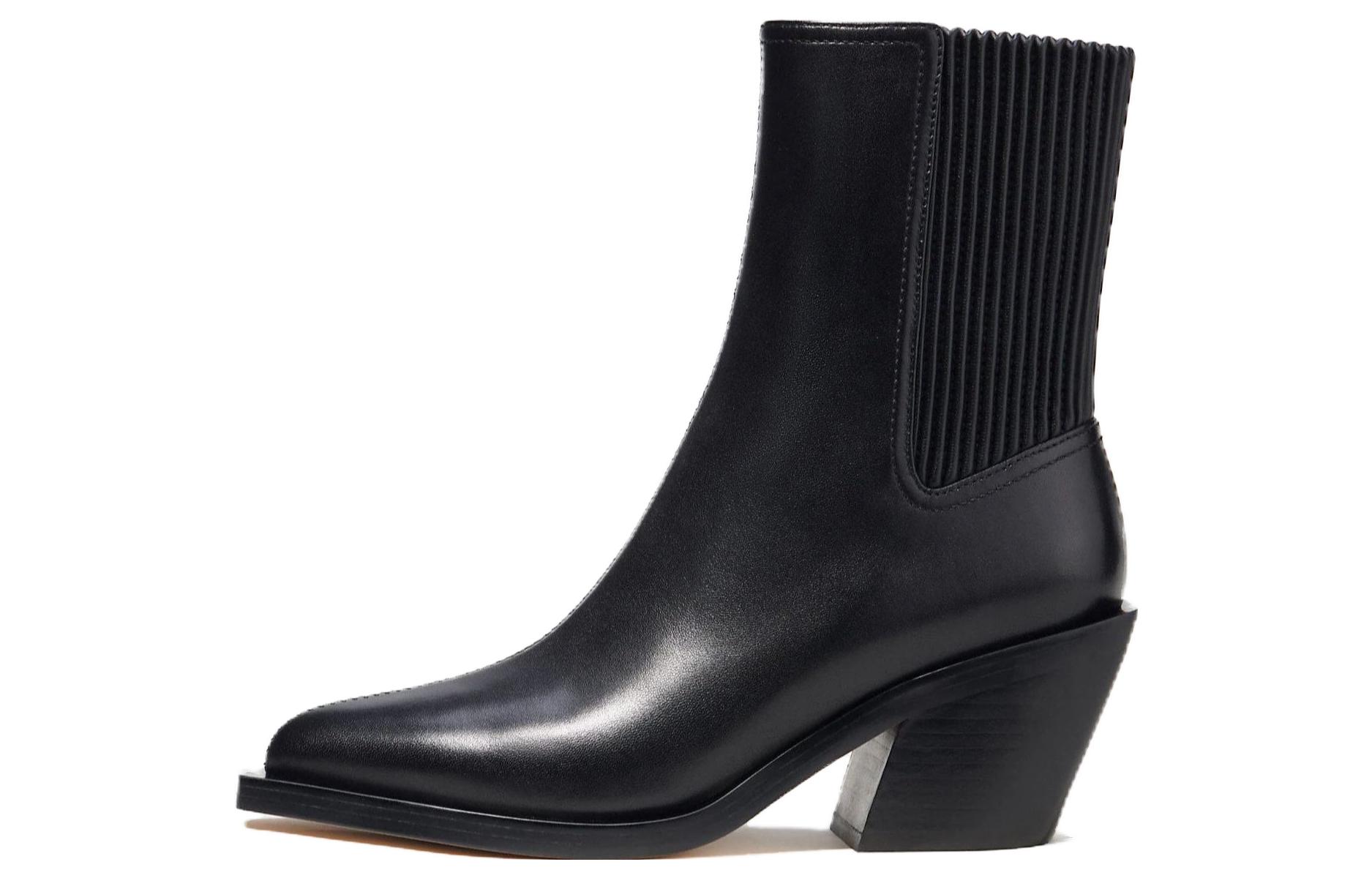 (Women) Coach Prestyn Bootie 'Black Leather Pointed Toe' CN136_BLK