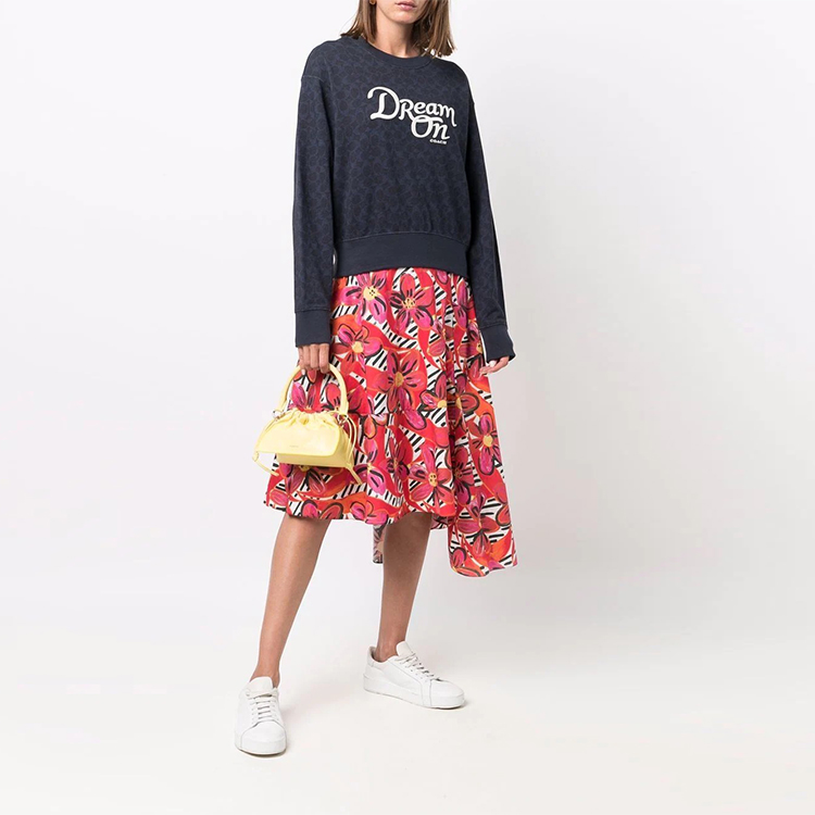 Lookbook (W) Coach 印花長袖圓領運動衫 深藍色 C4965-DEN