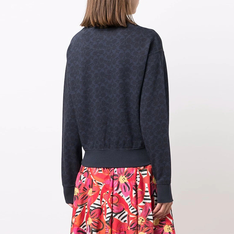 Shop (W) Coach 印花長袖圓領運動衫 深藍色 C4965-DEN