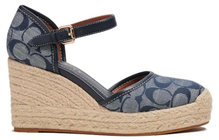 (W) Coach Raine High Heel 'Denim Blue Leather Signature' 圖 2