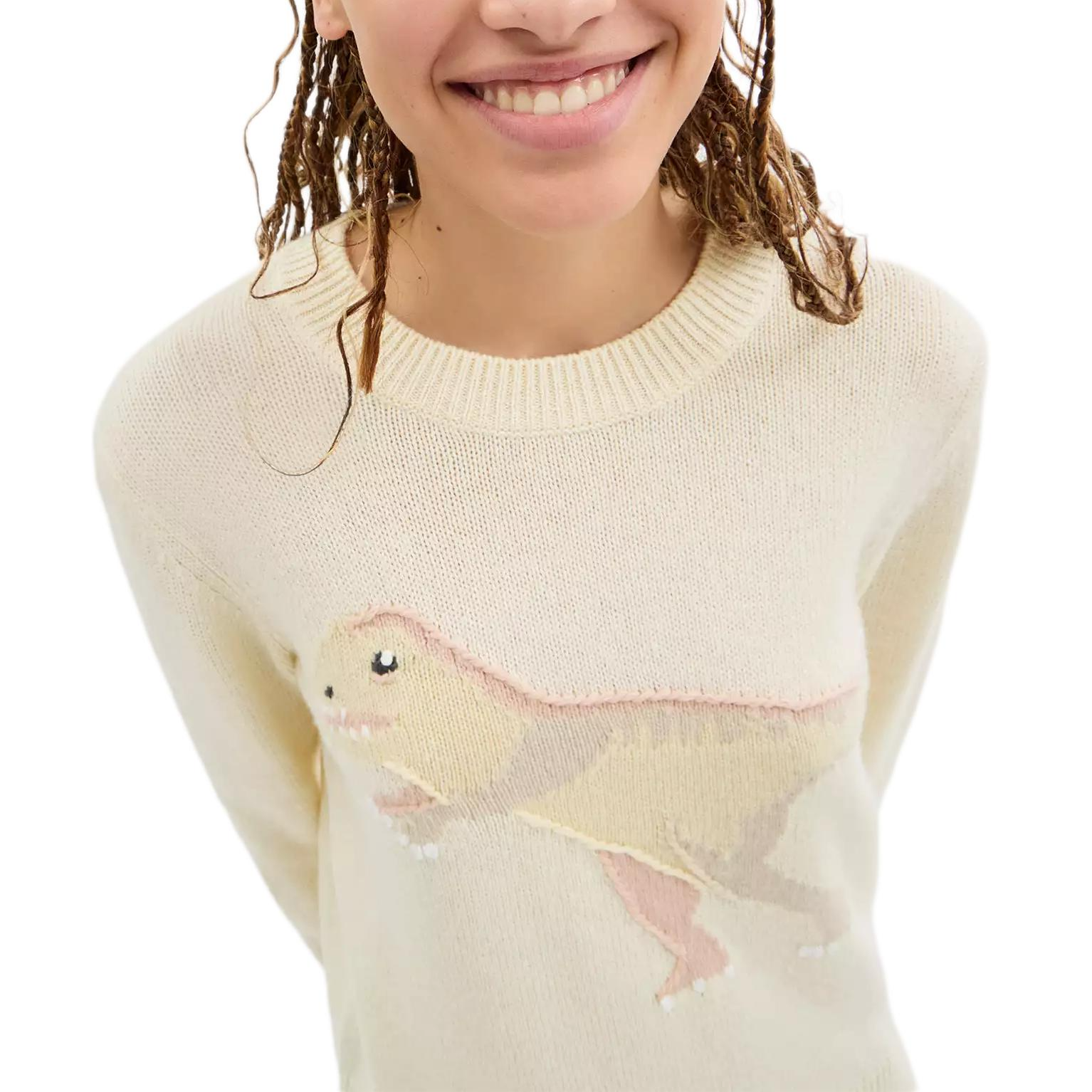 Purchase (Women) COACH Rexy Crewneck Ribbed Knit Sweater  White CZ738-WHT