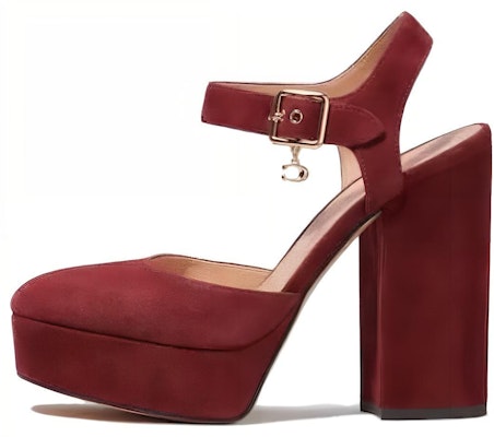 (Women) Coach Round Toe Buckle Chunky Heel 'Wine Red' CE296_WIN Buy (Women) Coach Round Toe Buckle Chunky Heel 'Wine Red' CE296_WIN