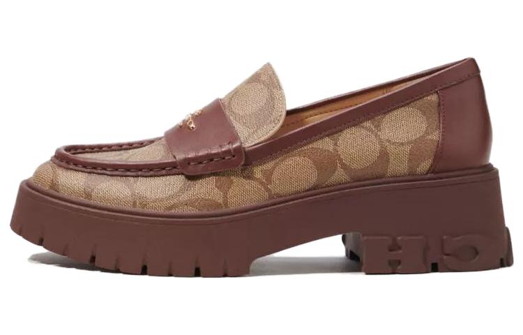 (W) Coach Ruthie Leather Slip-On Loafers 'Khaki'