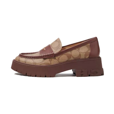 (W) Coach Ruthie Leather Slip-On Loafers 'Khaki'