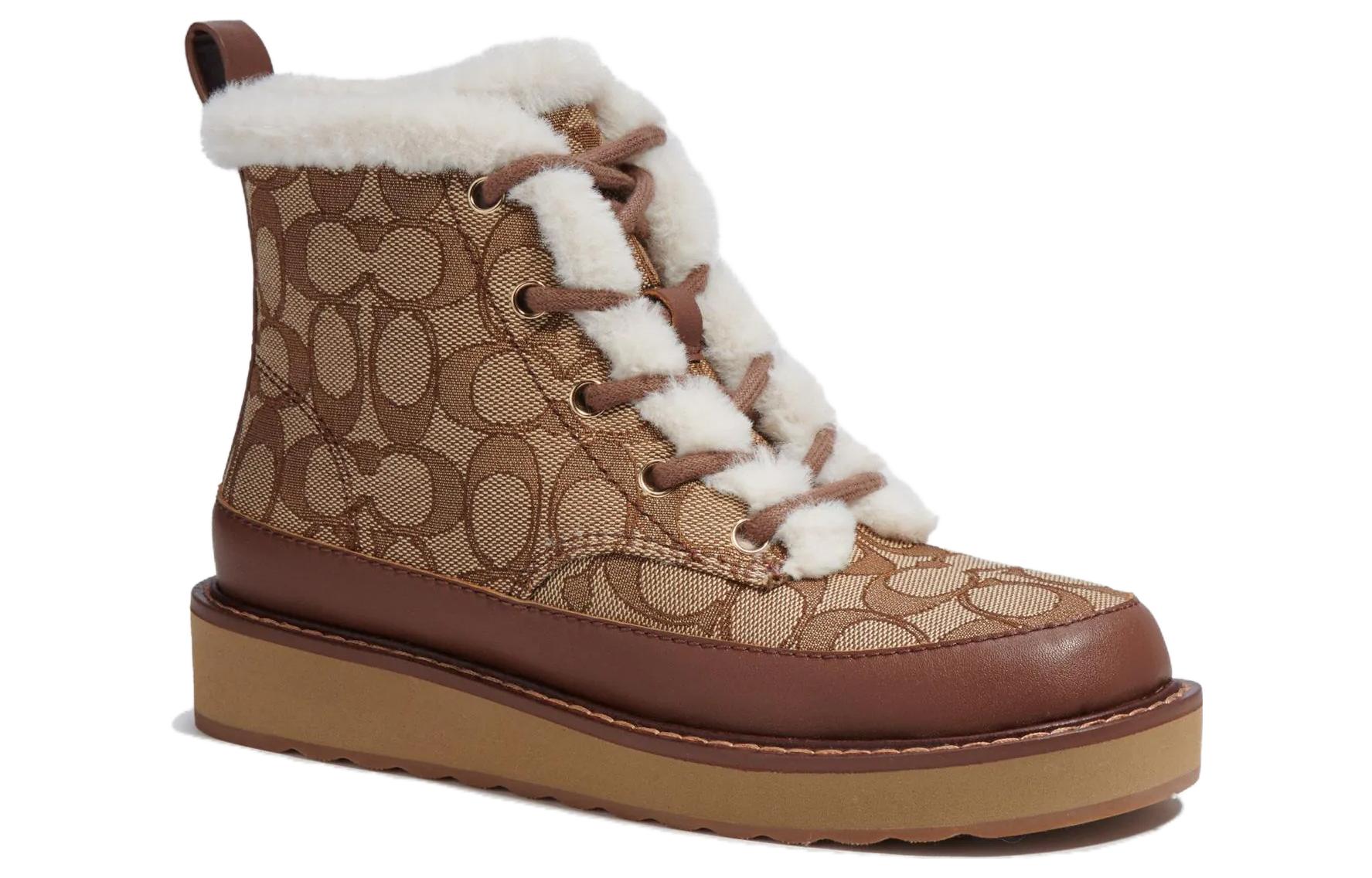 (W) Coach Short Boot 'Brown Jacquard Lace-Up' 圖 3