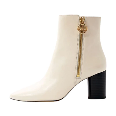(W) Coach Short Boot 'Fashion Zip White'