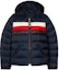Buy (Women) COACH Short Colorblock Puffer Jacket with Hood Winter Deep Blue. 4524-A8Z
