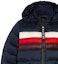 Purchase (Women) COACH Short Colorblock Puffer Jacket with Hood Winter Deep Blue. 4524-A8Z
