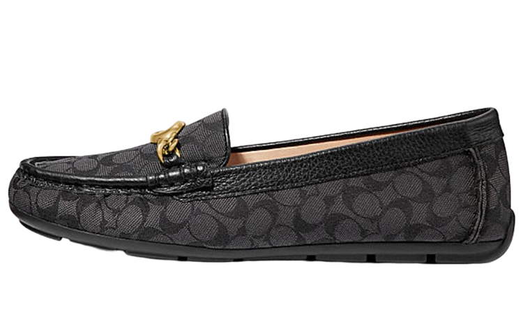 (W) Coach Signature Jacquard Flat 'Black'