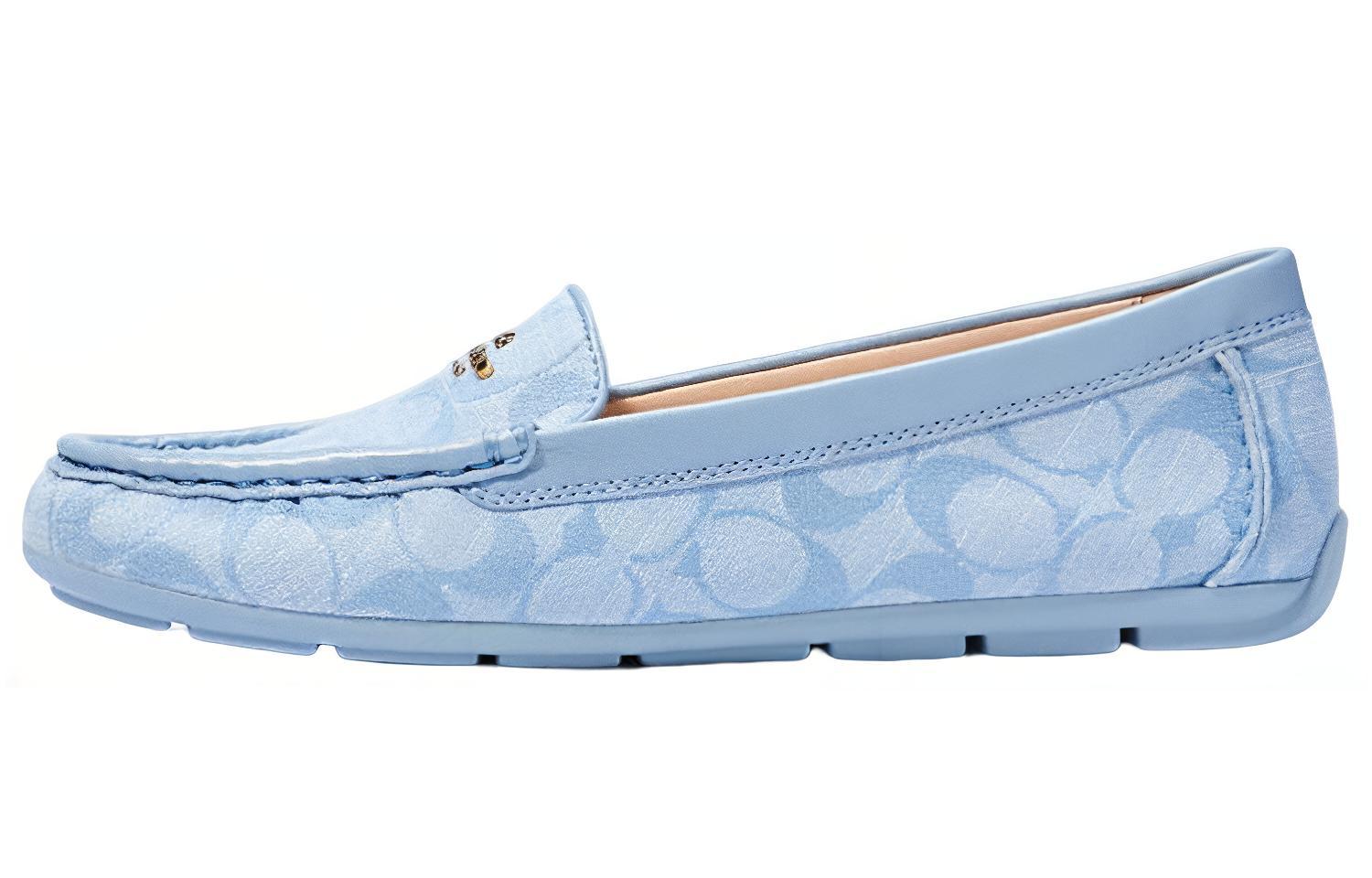 (W) Coach Signature Jacquard Flat 'Pale Blue'