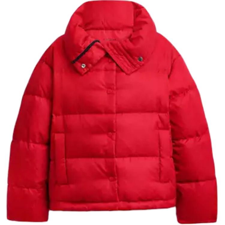 Order (Women) COACH Signature Jacquard Recycled Polyamide Short Puffer Jacket Women Red CV411-RED