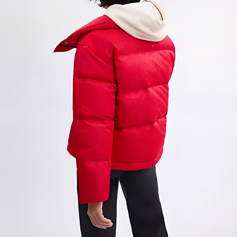 Shop (Women) COACH Signature Jacquard Recycled Polyamide Short Puffer Jacket Women Red CV411-RED