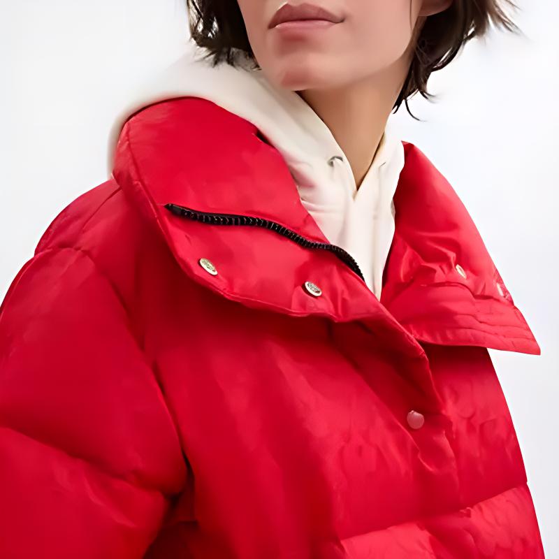 Purchase (Women) COACH Signature Jacquard Recycled Polyamide Short Puffer Jacket Women Red CV411-RED