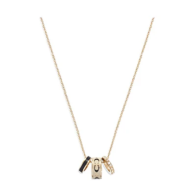 (Women) COACH Signature Letter Pendant Necklace for Women - Gold. CI905-GD
