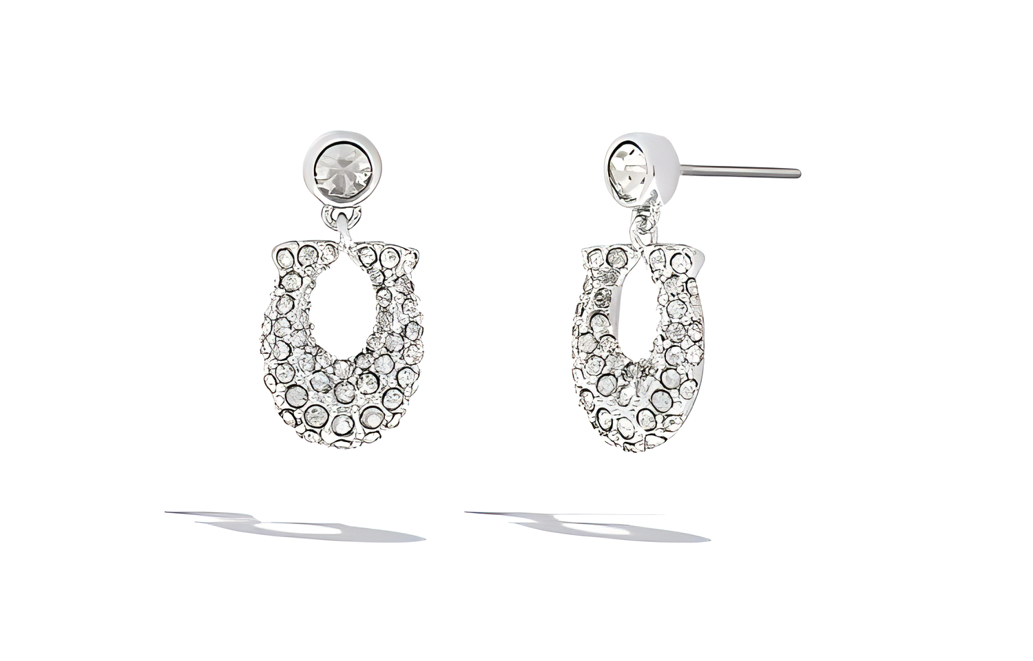 (Women) COACH Signature Pave Hoop Earrings for Women - Silver. CJ718-Q1E