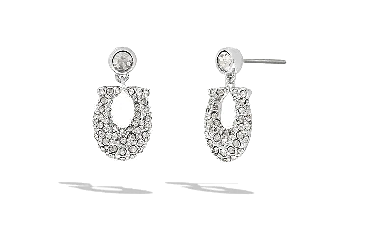 (Women) COACH Signature Pave Hoop Earrings for Women - Silver. CJ718-Q1E 圖 2