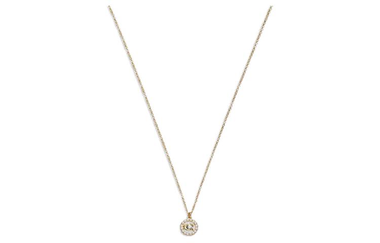 (Women) COACH Signature Pearl Pendant Necklace for Women - Gold. CG162-GLD