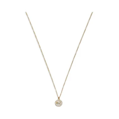 (Women) COACH Signature Pearl Pendant Necklace for Women - Gold. CG162-GLD