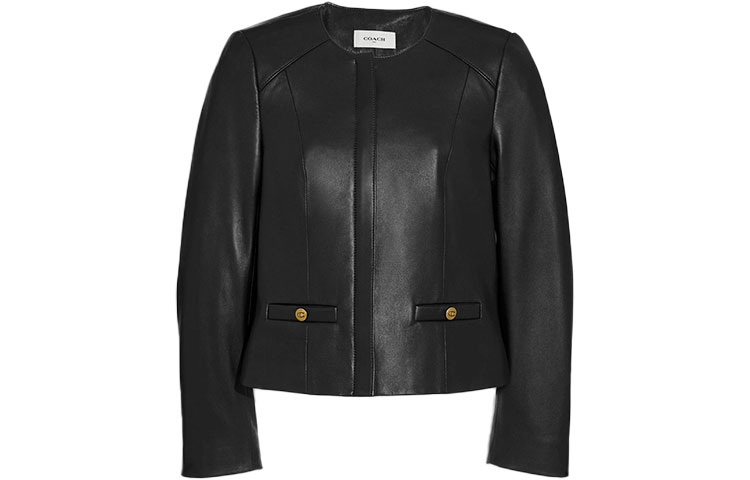 (Women) COACH Slim Fit Black Zipper Jacket 69019-BLK 圖 2