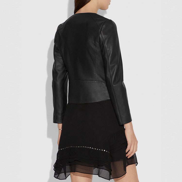 (Women) COACH Slim Fit Black Zipper Jacket 69019-BLK 圖 4