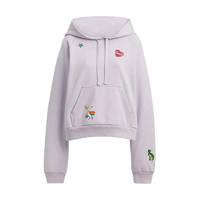 (Women) Coach Slim Fit Hoodie Light Purple with Patch Design SS24 CX169-OCB
