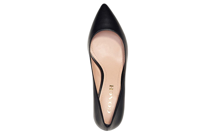 Lookbook (Women) Coach Sloane Leather Pointed Toe High Heels 'Black Fashion' CG697_BLK