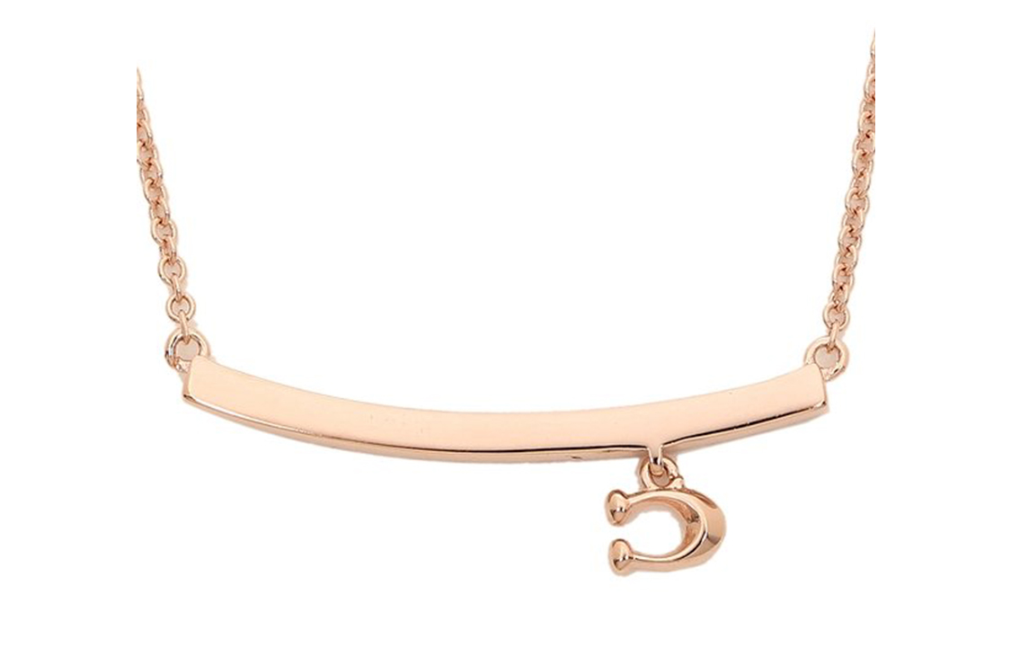 Shop (W) COACH Kalung Wanita Cantik Emas Mawar Mewah Ringan dengan Senyum C 91431-RGD