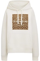(Women) COACH Square SS24 Logo Print Hoodie Long Sleeve Sweatshirt White. CR039-WHT (Women) COACH Square SS24 Logo Print Hoodie Long Sleeve Sweatshirt White. CR039-WHT