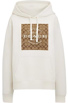 (W) 코치 SS24 로고 프린트 스퀘어 후디 긴팔 스웻셔츠 화이트. CR039-WHT Order (W) 코치 SS24 로고 프린트 스퀘어 후디 긴팔 스웻셔츠 화이트. CR039-WHT