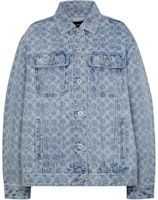 (Women) COACH SS22 Blue Full-Print Single-Breasted Long-Sleeve Jacket. C8787-DEN (Women) COACH SS22 Blue Full-Print Single-Breasted Long-Sleeve Jacket. C8787-DEN