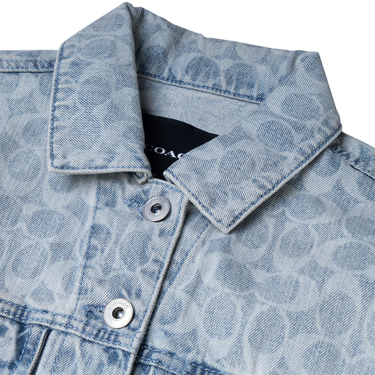 Details for (W) COACH SS22 藍色印花單排扣長袖外套. C8787-DEN