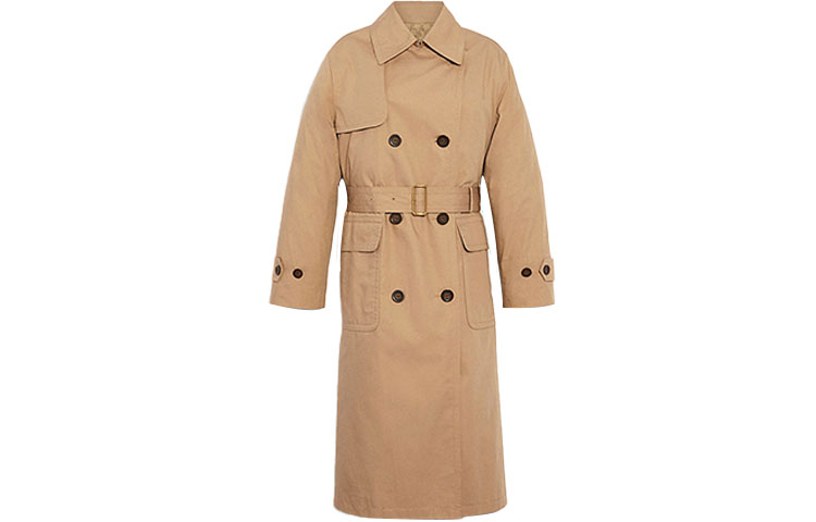 (Women) COACH SS22  Brown Lightweight Double-Breasted Mid-Length Trench Coat C9050-TN2