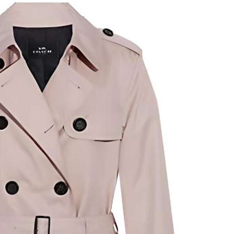 Shop (Women) COACH SS22  Gray-White Double-Breasted Casual Long Sleeve Trench Coat F34022-C4Q