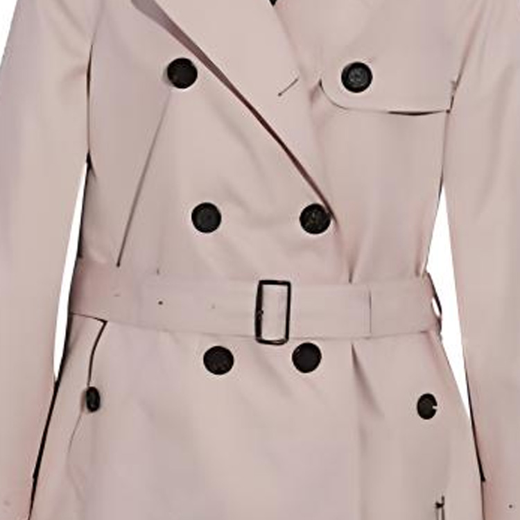 Sizing (Women) COACH SS22  Gray-White Double-Breasted Casual Long Sleeve Trench Coat F34022-C4Q