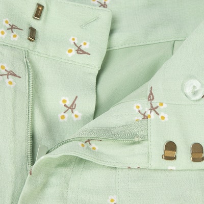 (W) コーチ SS22 グリーンフローラルプリント ストレートレッグカジュアルパンツ CA711-GN Cheap (W) コーチ SS22 グリーンフローラルプリント ストレートレッグカジュアルパンツ CA711-GN