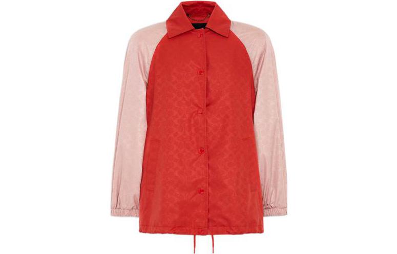 (Women) COACH SS22  Red Colorblock Single-Breasted Jacket CA705-DN8