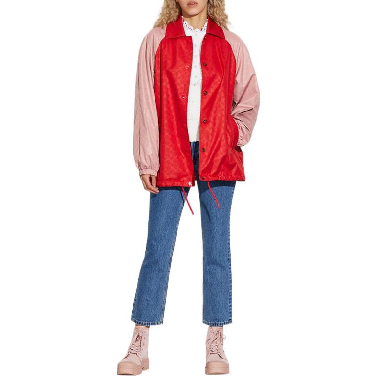 Lookbook (W) 蔻驰 2022春夏 红色拼色单排扣夹克 CA705-DN8