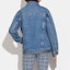 Shop (Women) COACH SS22 Solid Color Denim Jacket in Indigo Blue. CA409-NJ7