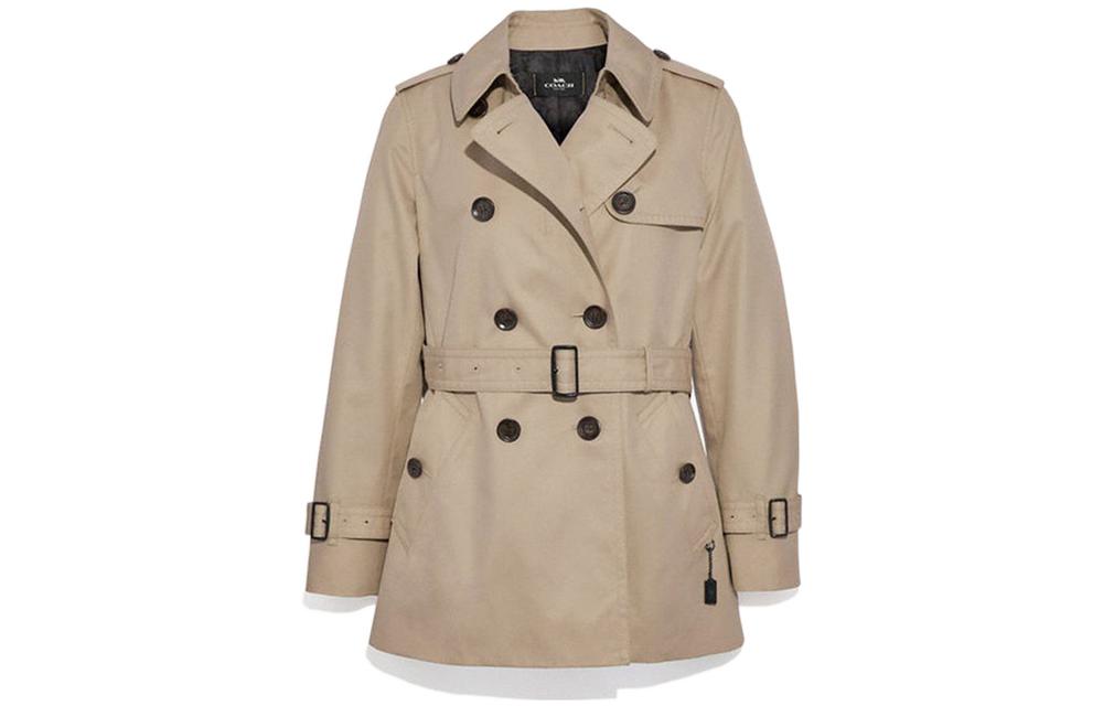 Order (W) COACH SS22 Gabardina Kaki Doble Botonadura Largo Medio. F33970-EAL