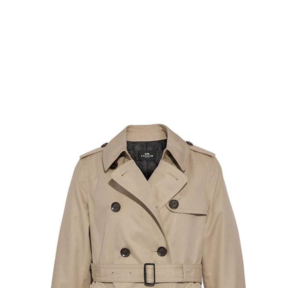 Sizing (W) COACH SS22 Gabardina Kaki Doble Botonadura Largo Medio. F33970-EAL