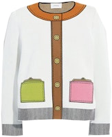 (Women) COACH SS22 White Crewneck Sweatshirt with Optical Illusion Details. CA396-IVO (Women) COACH SS22 White Crewneck Sweatshirt with Optical Illusion Details. CA396-IVO