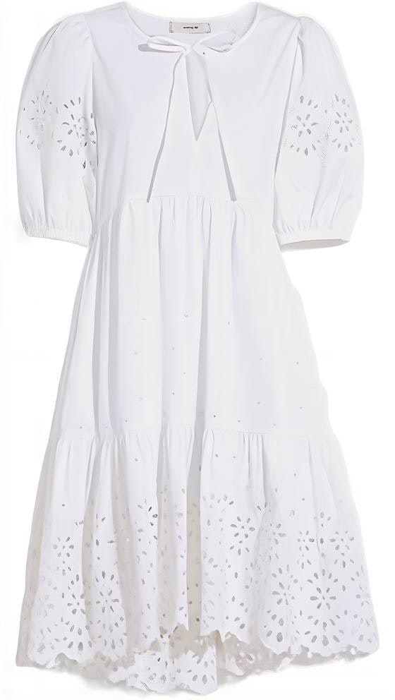 women-coach-ss-22-white-lace-hollow-out-short-sleeve-dress-ca-677-white