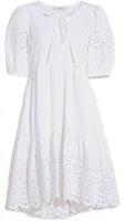(Women) COACH SS22 White Lace Hollow-Out Short Sleeve Dress. CA677-WHITE (Women) COACH SS22 White Lace Hollow-Out Short Sleeve Dress. CA677-WHITE