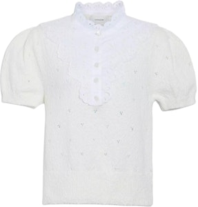 (W) 코치 SS22 레이스 칼라 퍼프 슬리브 셔츠 옐로우 CA685-IVO Buy (W) 코치 SS22 레이스 칼라 퍼프 슬리브 셔츠 옐로우 CA685-IVO